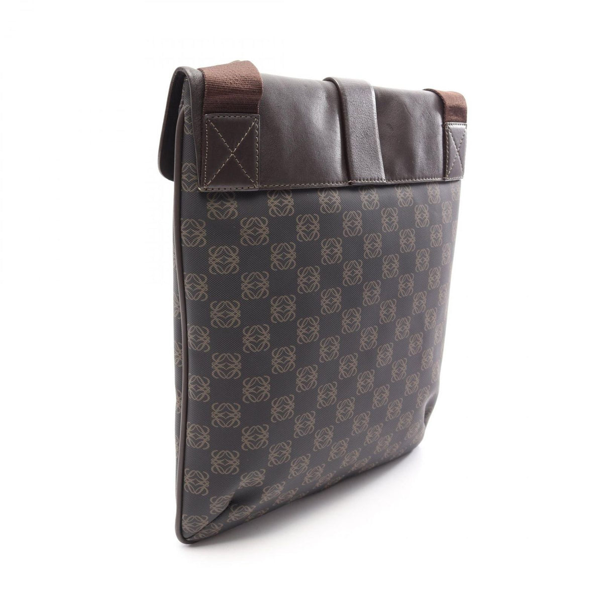 Loewe Shoulder Bag Anagram Brown Canvas Leather — view 2