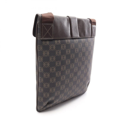 Loewe Shoulder Bag Anagram Brown Canvas Leather — view 2
