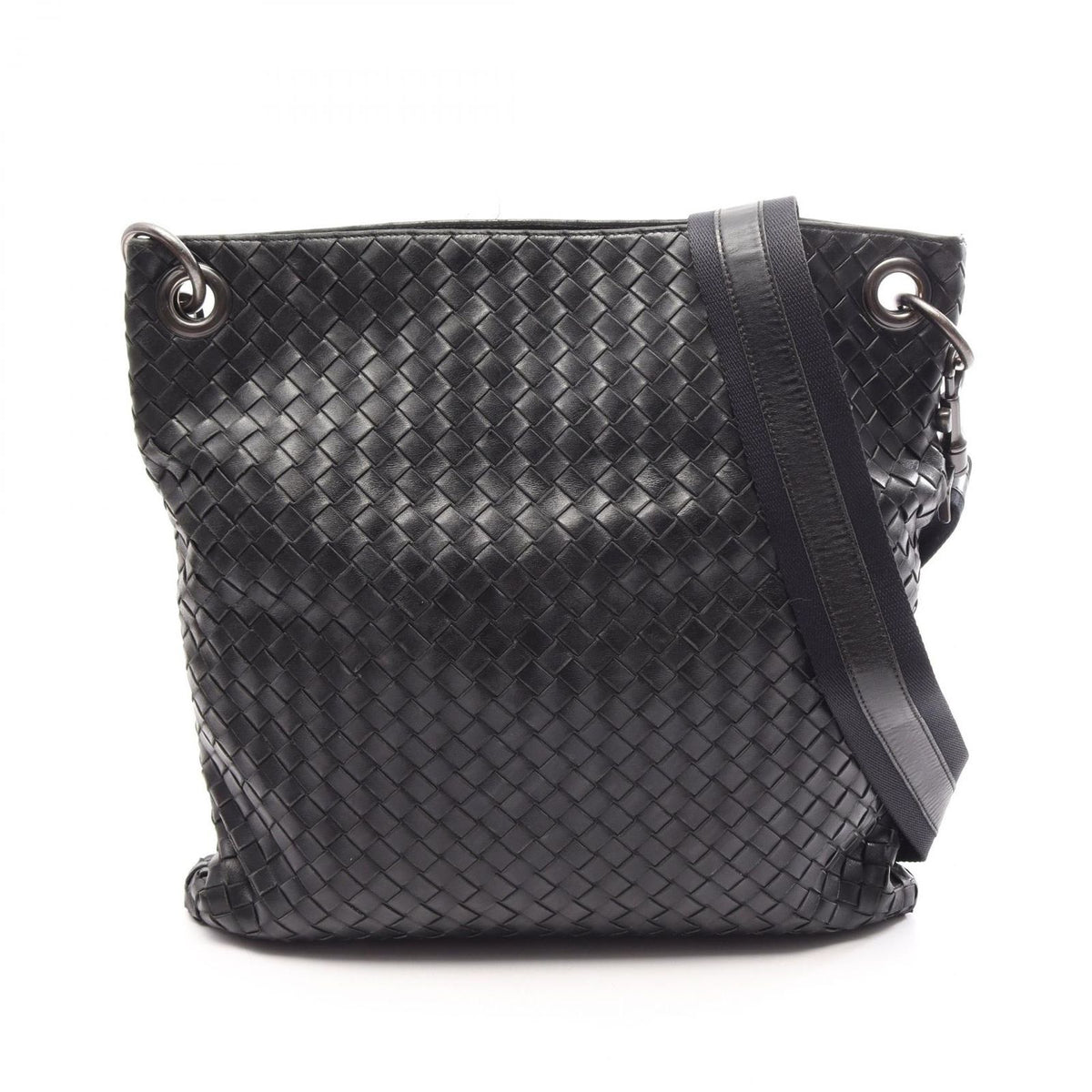 Bottega Veneta Shoulder Bag Intrecciato Black Leather