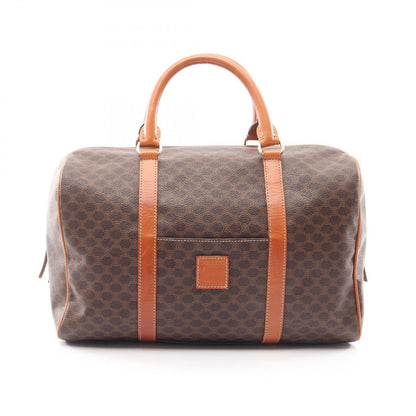 Celine Macadam Brown Canvas Leather Mini Boston Handbag