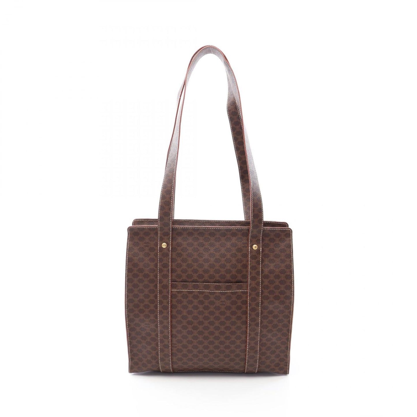Celine Tote Bag Macadam Brown Canvas Leather