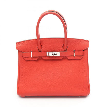 Hermes Birkin 30 Red Leather Handbag