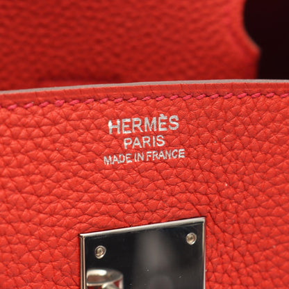 Hermes Birkin 30 Red Leather Handbag — view 4