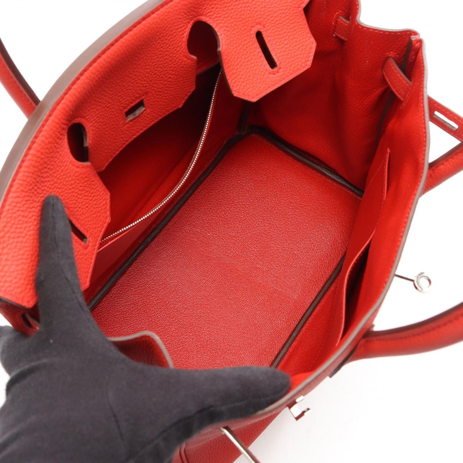 Hermes Birkin 30 Red Leather Handbag — view 3