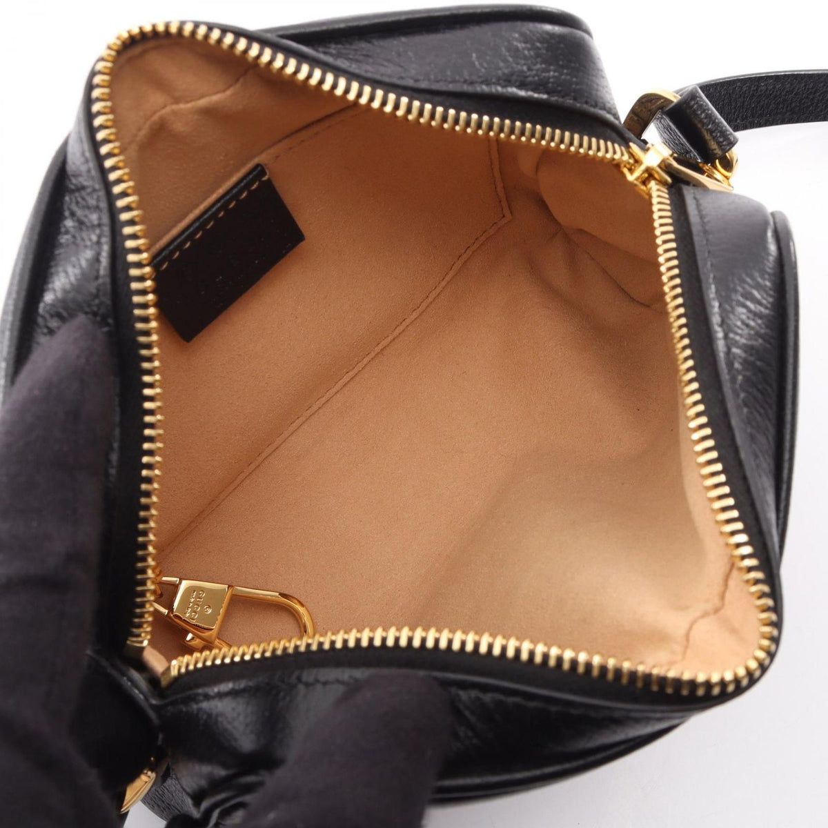 Gucci Shoulder Bag Ophidia Black Green Red Leather — view 3