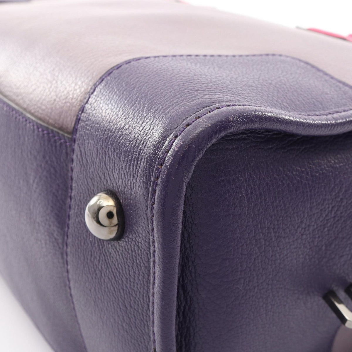 Loewe Amazona 36 Purple Pink Leather Handbag — view 6