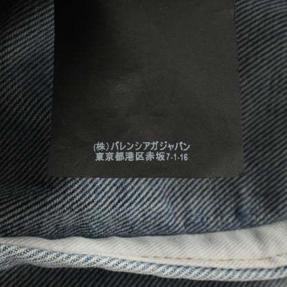 Balenciaga Denim Jacket Back Logo Distressed Cotton — view 4