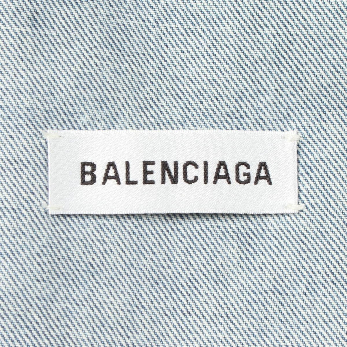 Balenciaga Denim Jacket Back Logo Distressed Cotton — view 3