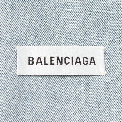 Balenciaga Denim Jacket Back Logo Distressed Cotton — view 3