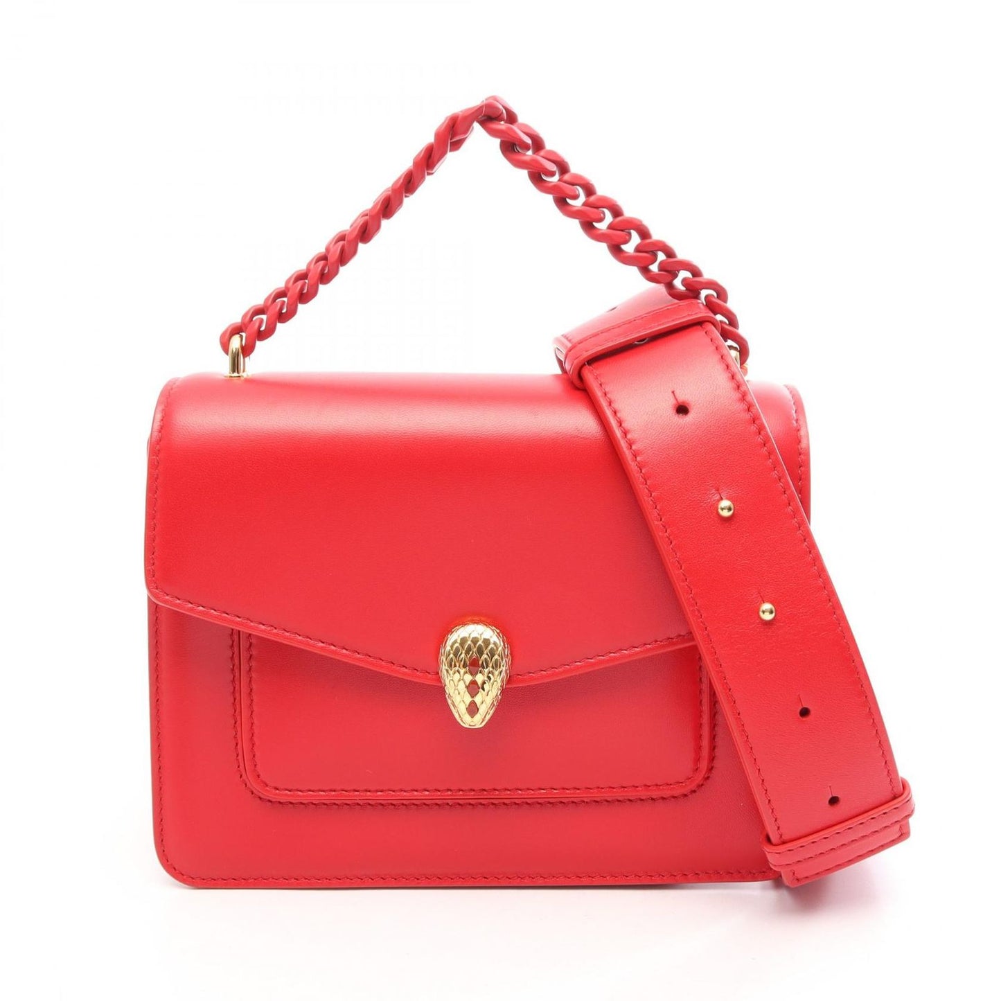 Bvlgari Serpenti Forever 2-Way Red Leather Shoulder Bag