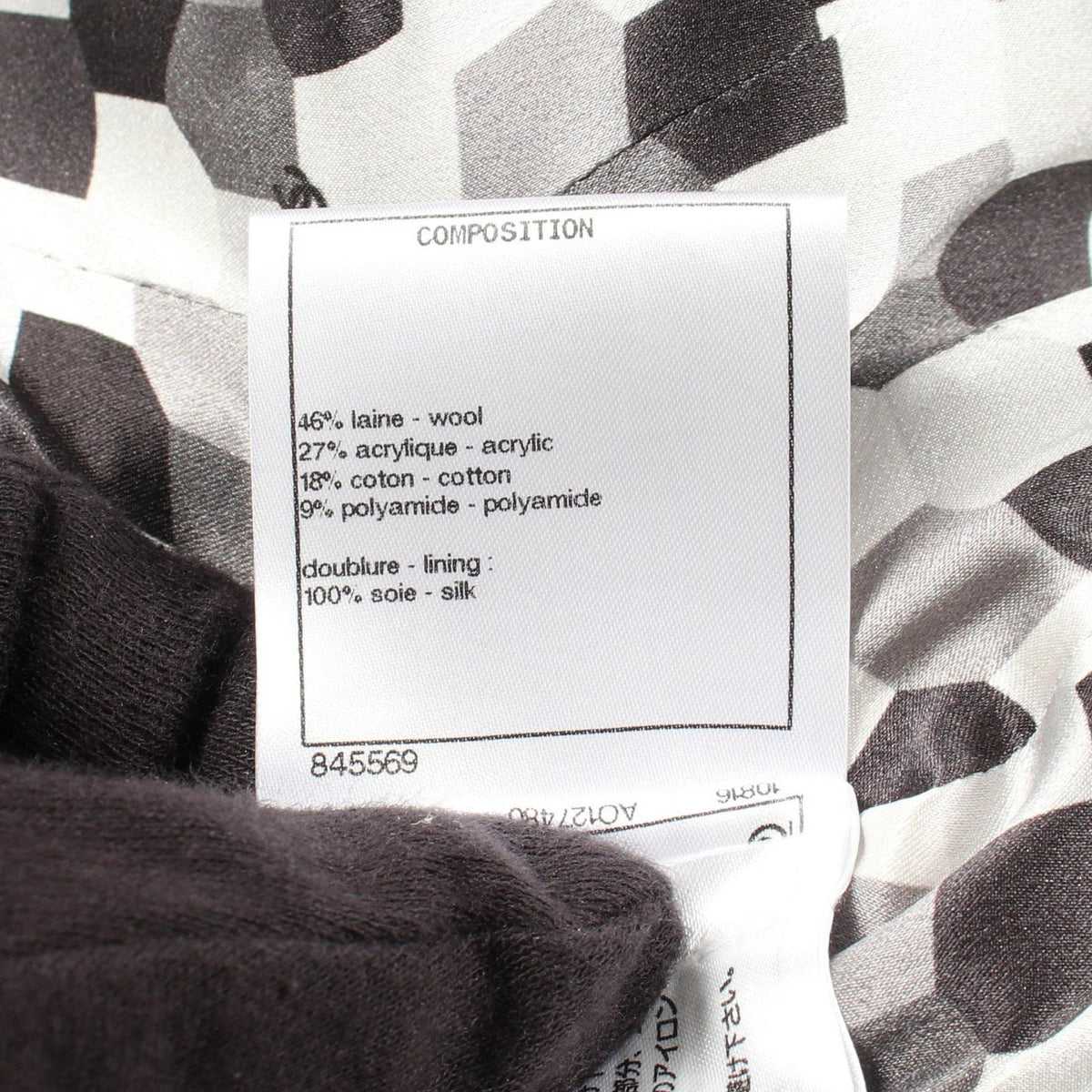 Chanel Tailored Jacket CC Logo Button Double Breasted Tweed Black Wool — view 6