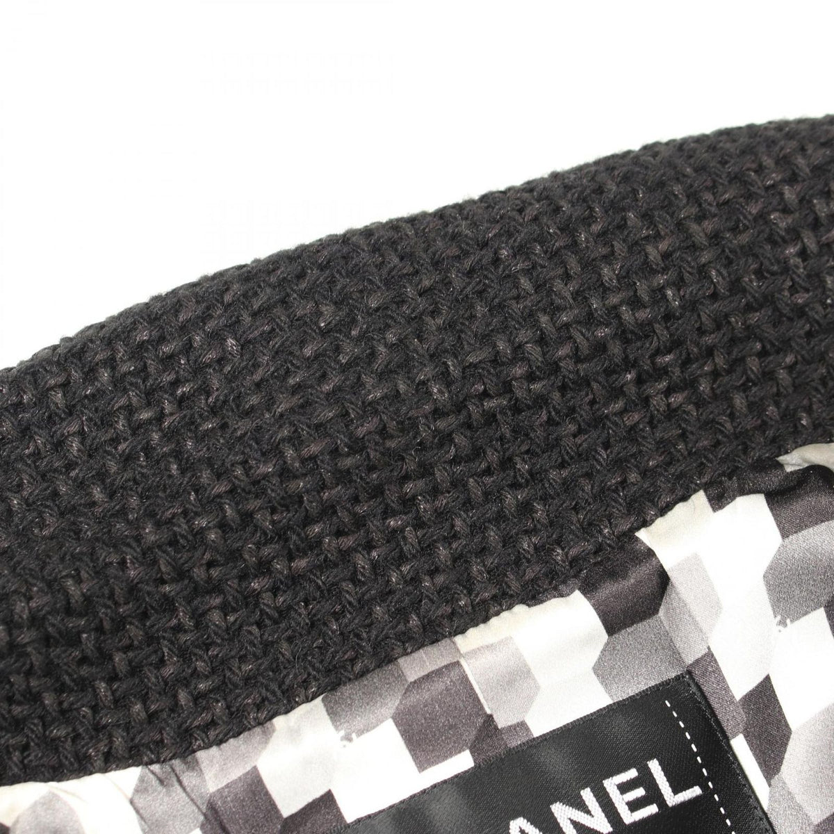 Chanel Tailored Jacket CC Logo Button Double Breasted Tweed Black Wool — view 7