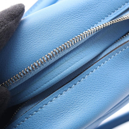 Hermes Mini Plume 20 Blue Paradise Leather Handbag — view 8