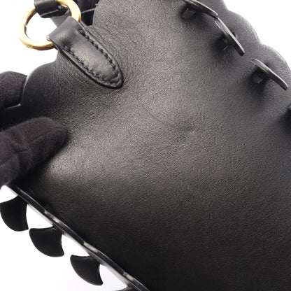 Miu Miu Handbag Bucket Bag Flower 2-Way Black Leather — view 6