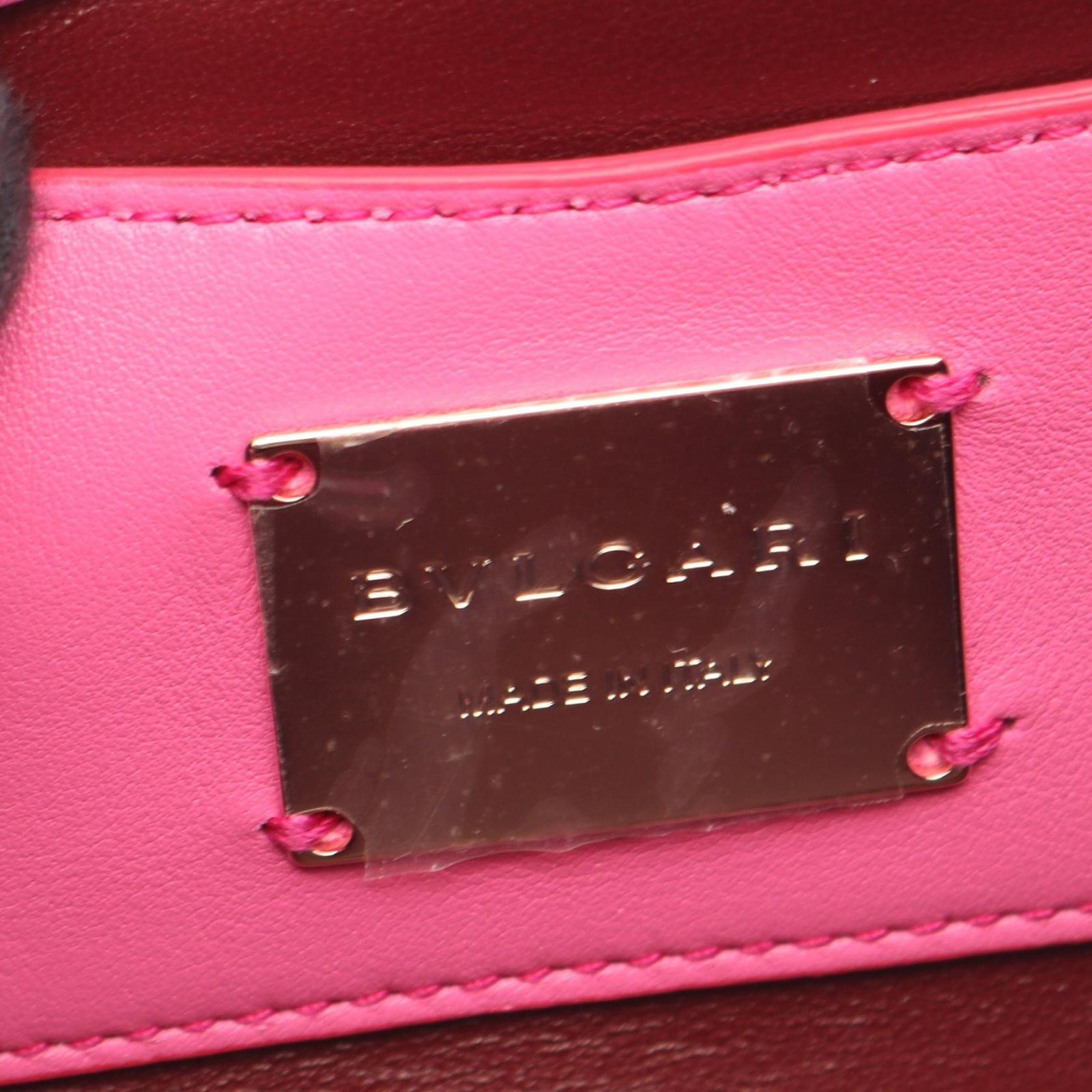 Bvlgari Serpenti Cabochon Mini 2-Way Pink Leather Shoulder Back Handbag — view 4