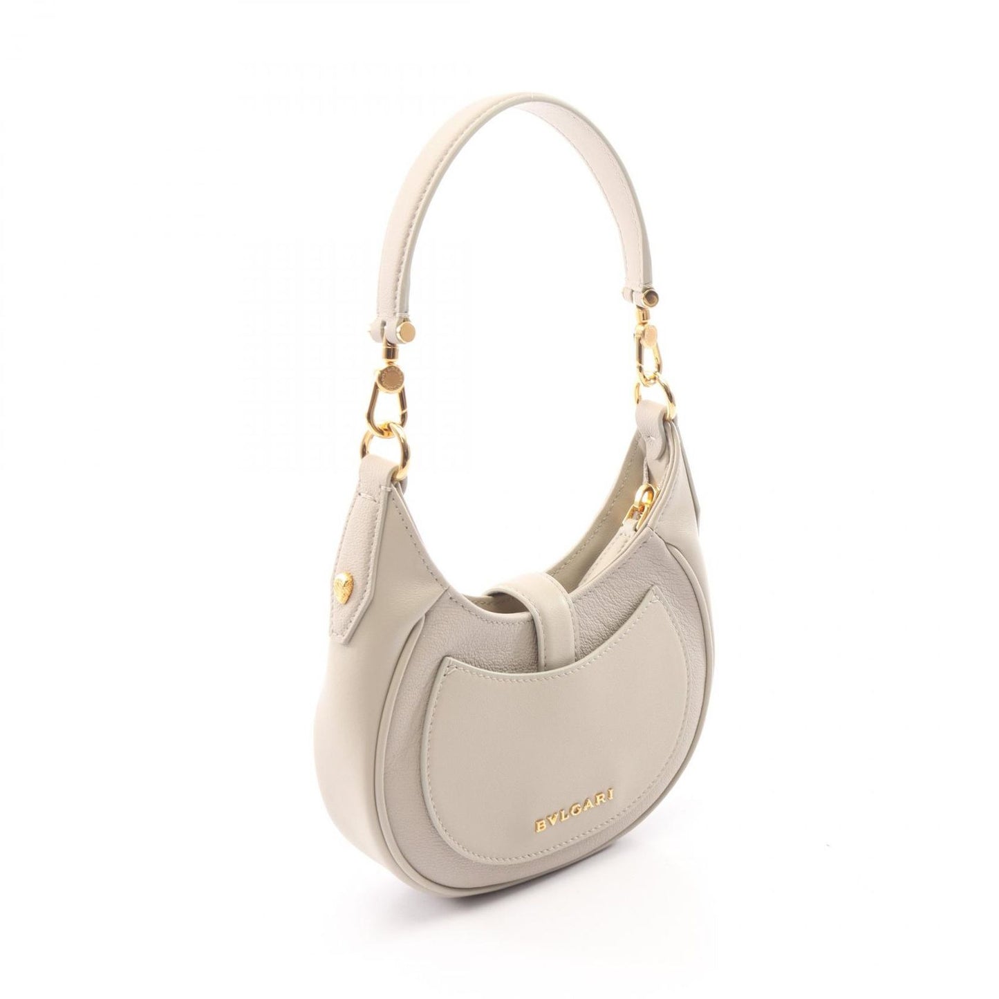 Bvlgari Serpenti Ellipse Small 2-Way Gray Leather Handbag — view 2
