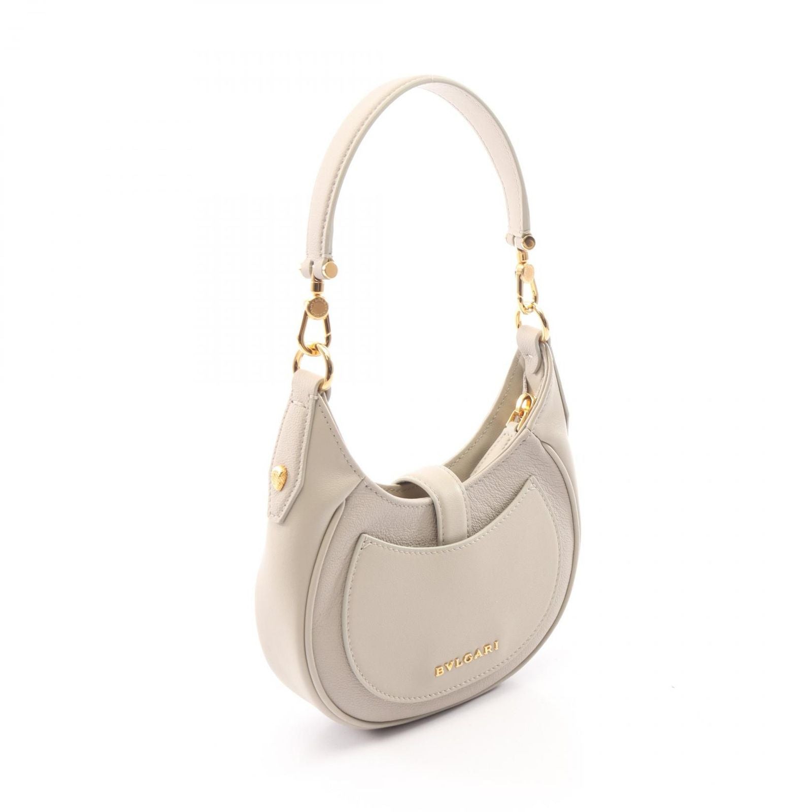 Bvlgari Serpenti Ellipse Small 2-Way Gray Leather Handbag — view 2
