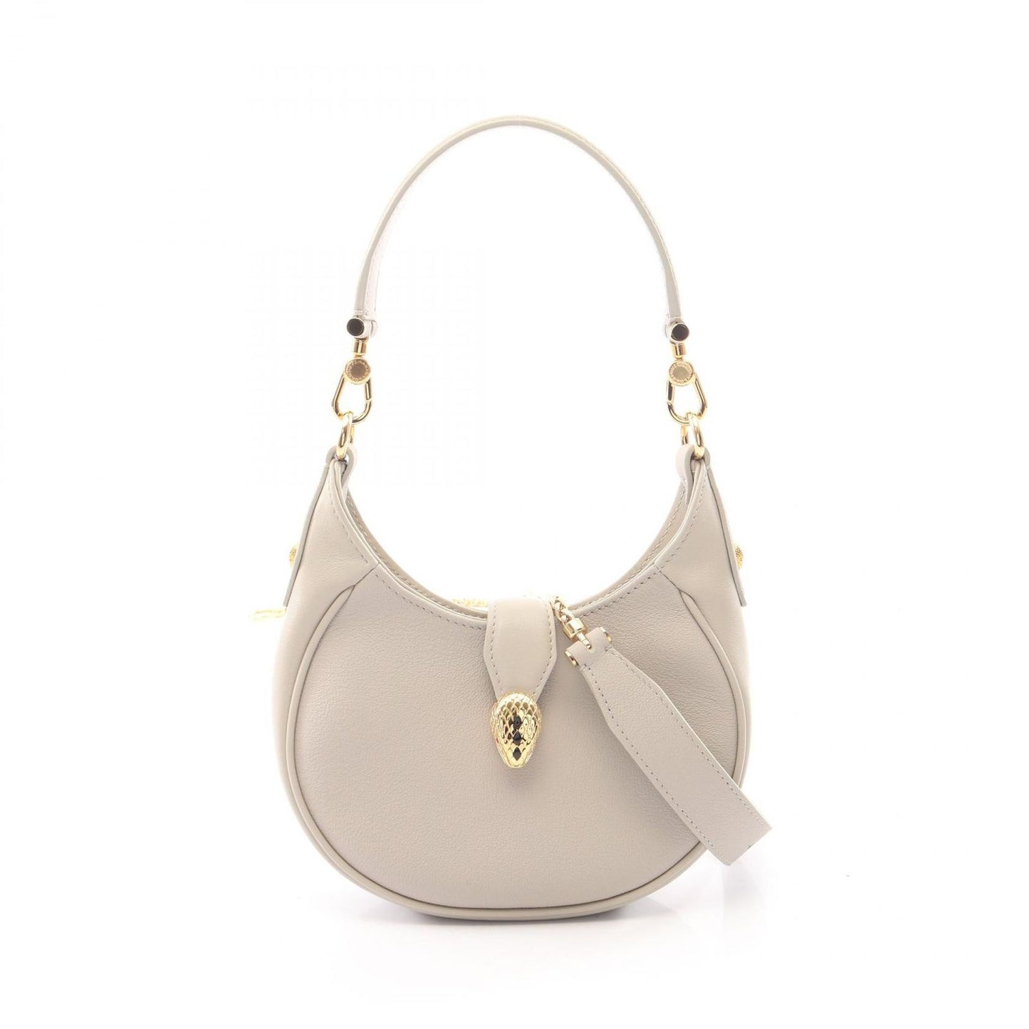 Bvlgari Serpenti Ellipse Small 2-Way Gray Leather Handbag