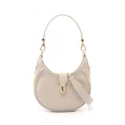 Bvlgari Serpenti Ellipse Small 2-Way Gray Leather Handbag