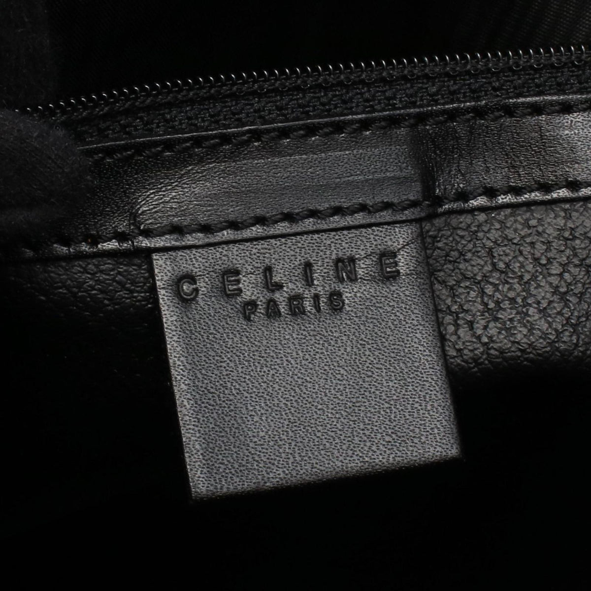Celine Shoulder Bag Macadam Black Brown Canvas Leather — view 4