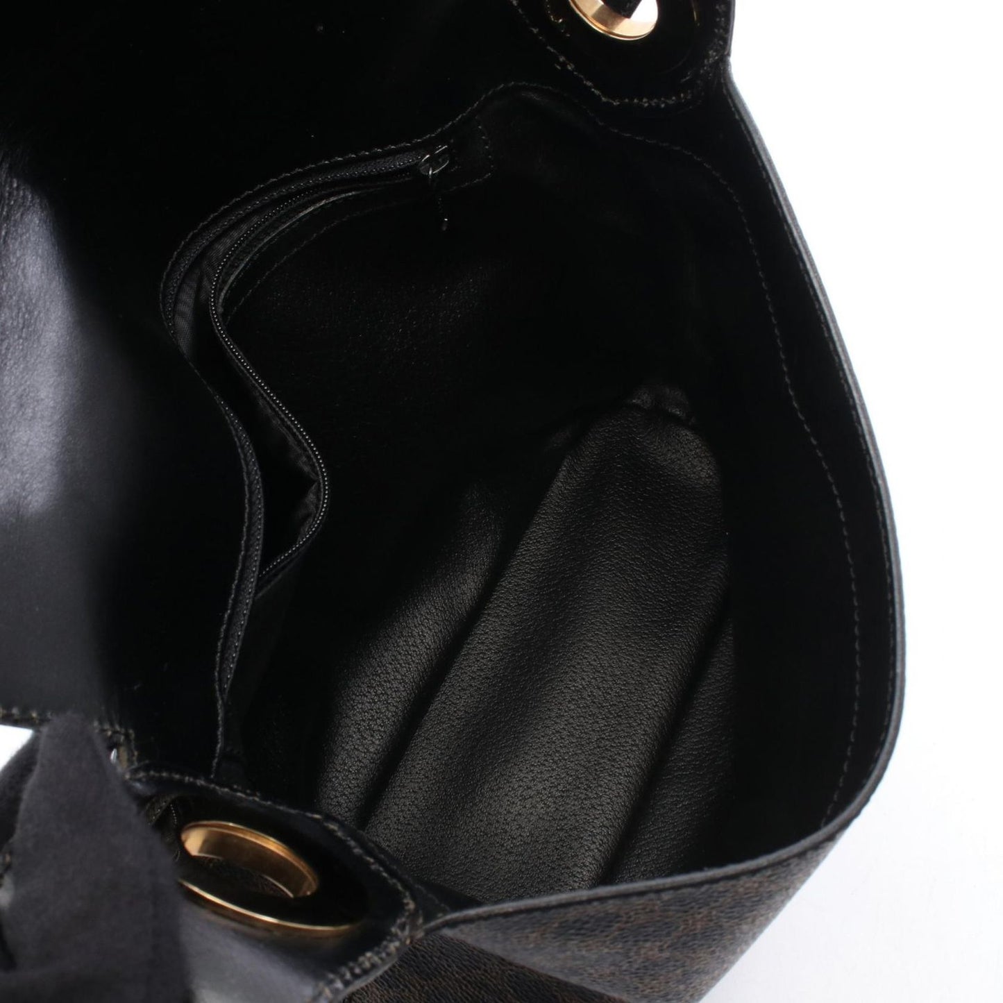 Celine Shoulder Bag Macadam Black Brown Canvas Leather — view 3