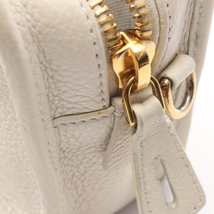 Miu Miu Vitello Daino Soft 2-Way White Black Leather Handbag — view 7