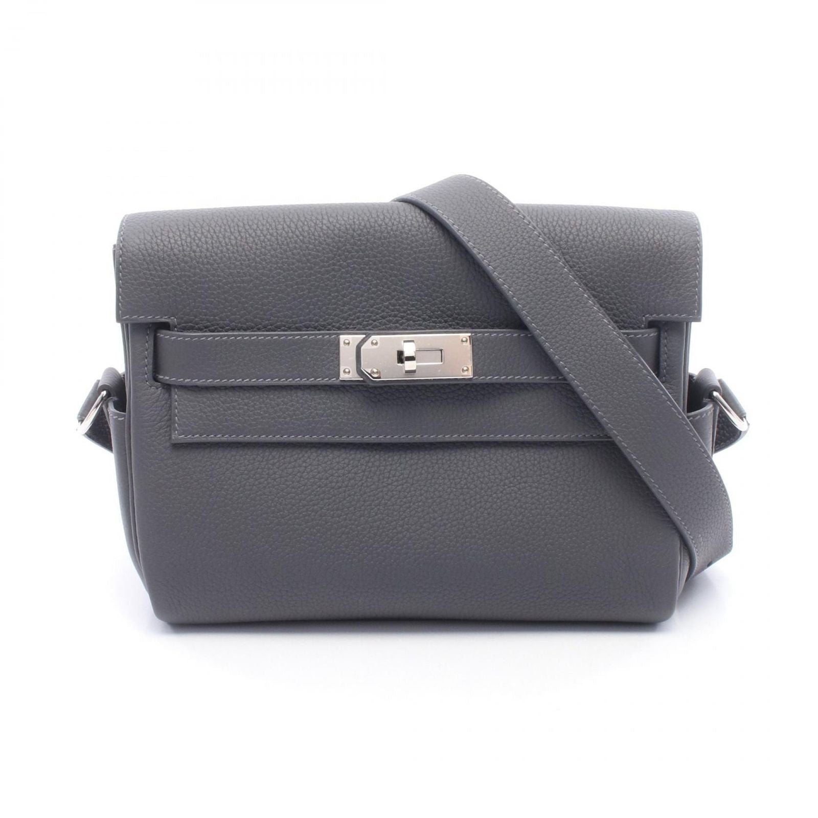 Hermes Shoulder Bag Kelly Messenger PM Ardoise Leather