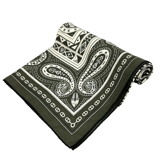 Hermes Shawl Carre Geant 140 Khaki Ivory Cheval de Coeur Cool Bandana Scarf
