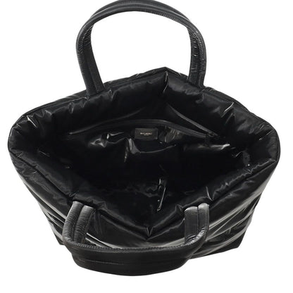 Saint Laurent Paris Tote Bag Wide Puffer Logo Nylon Black — view 5