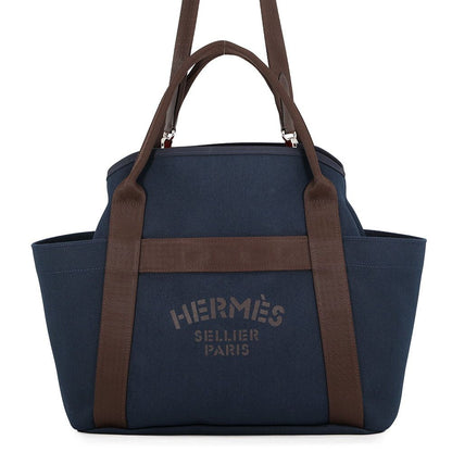 Hermes Sac de Pansage Groom Navy 2-Way Tote Bag