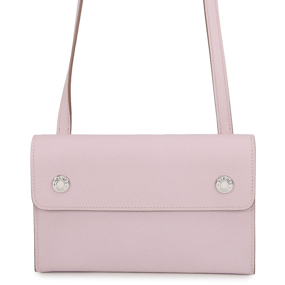 Hermes Wallet on Chain Nap To Go Mauve Pere Silver Lacquer Epsom