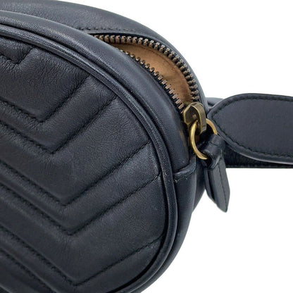 Gucci Belt Bag GG Marmont Leather Bag Waist Pouch Black — view 7