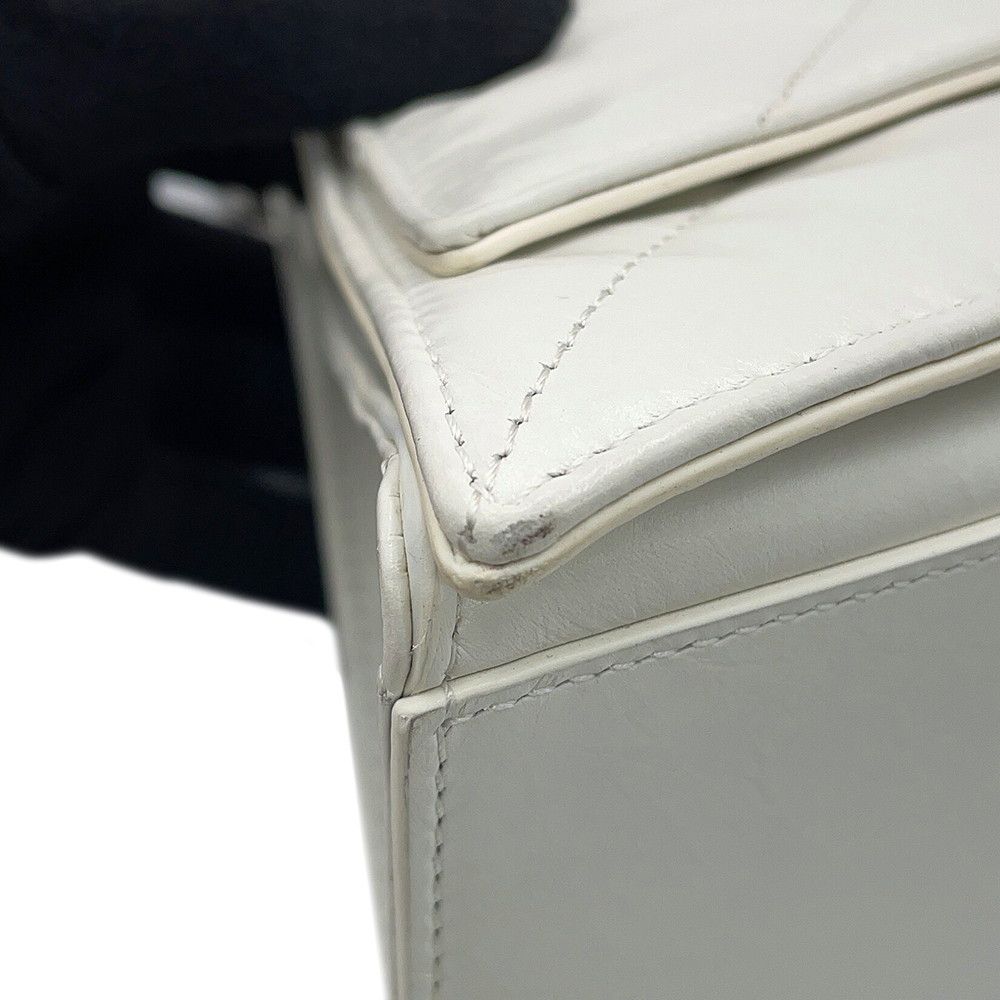 Balenciaga Chain Shoulder Bag Crush Leather White — view 7