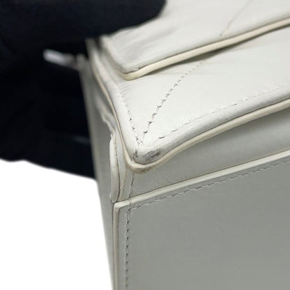 Balenciaga Chain Shoulder Bag Crush Leather White — view 7