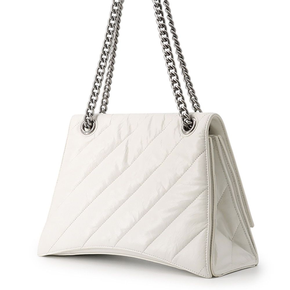 Balenciaga Chain Shoulder Bag Crush Leather White — view 2