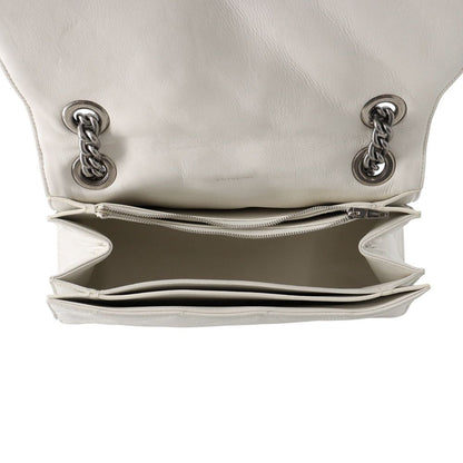 Balenciaga Chain Shoulder Bag Crush Leather White — view 6
