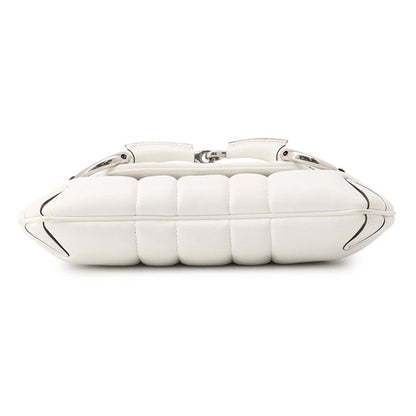 Gucci Horsebit Chain Small Leather White Handbag — view 3