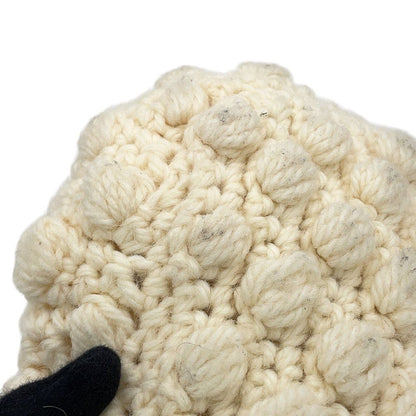 Fendi Mamma Bucket Bag Wool Leather White Black — view 7