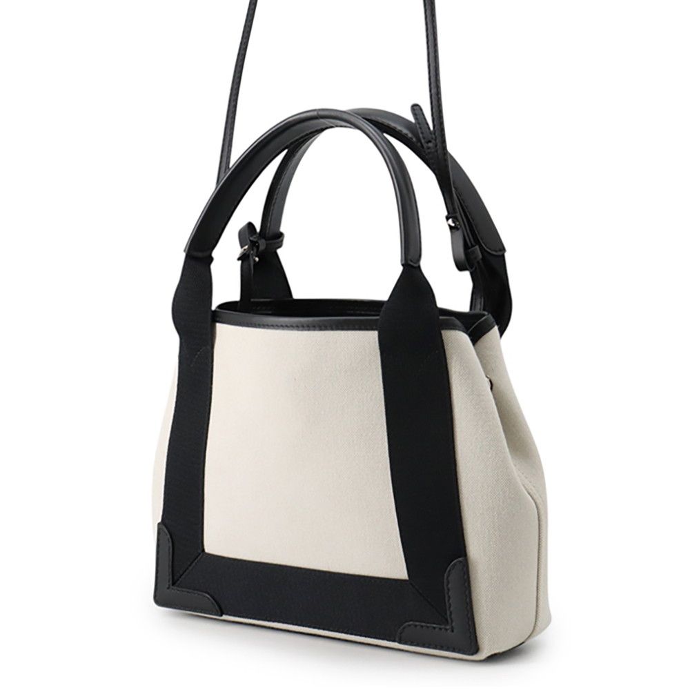 Balenciaga Handbag Navy Cabas XS 2-Way White Black Pouch — view 2