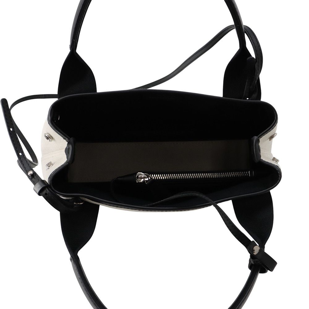 Balenciaga Handbag Navy Cabas XS 2-Way White Black Pouch — view 6