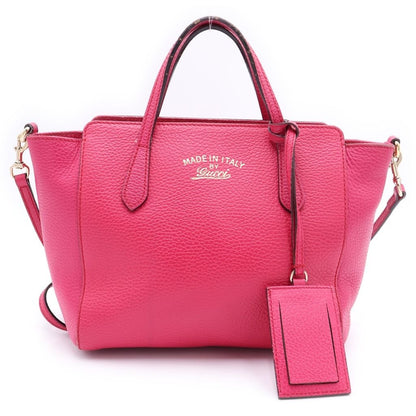 Gucci 2-Way Shoulder Bag Pink Leather Gold