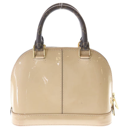 Louis Vuitton Alma Shoulder Bag Beige Brown Leather Patent Gold — view 2