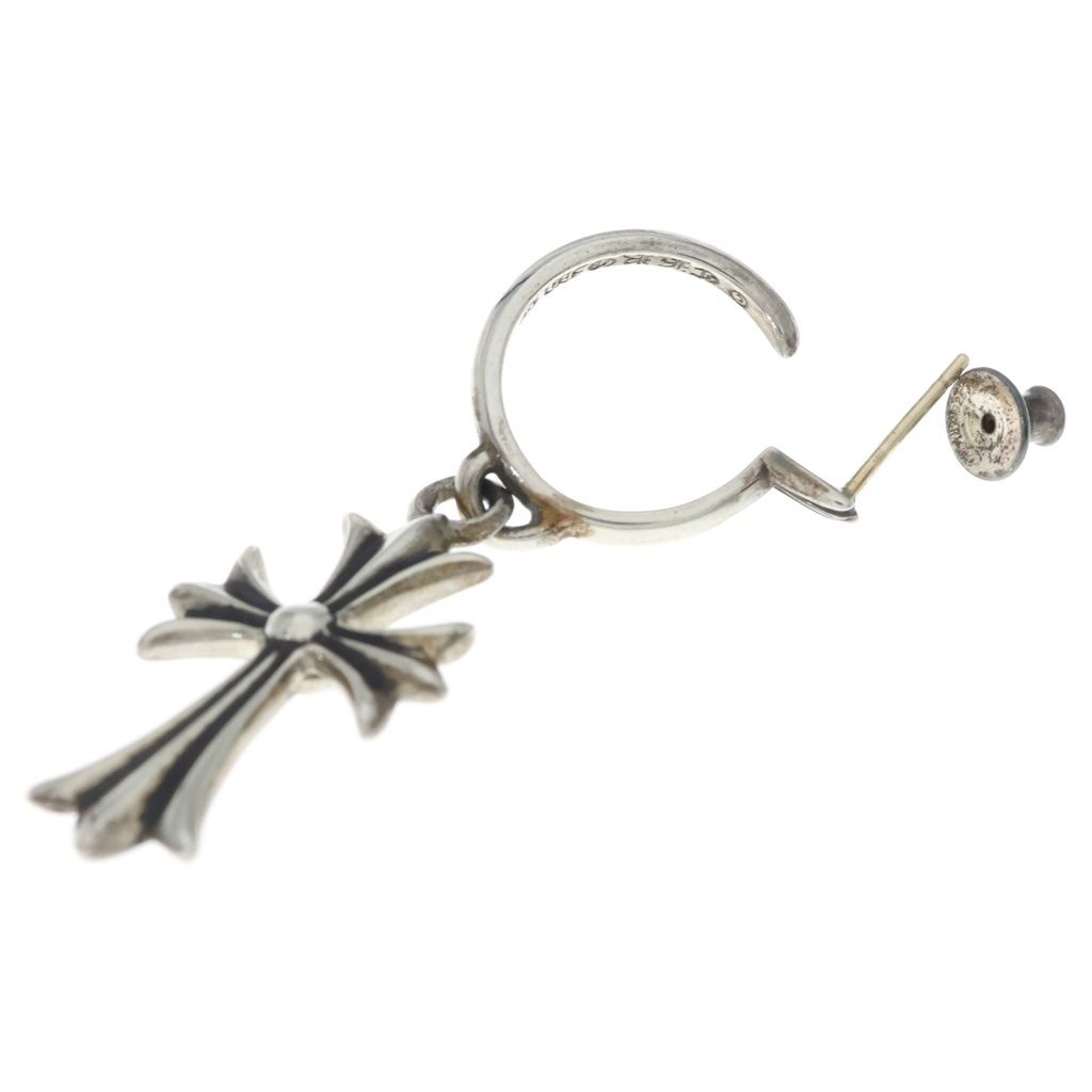 Chrome Hearts Tiny CH Cross Hoop Earrings Silver — view 6