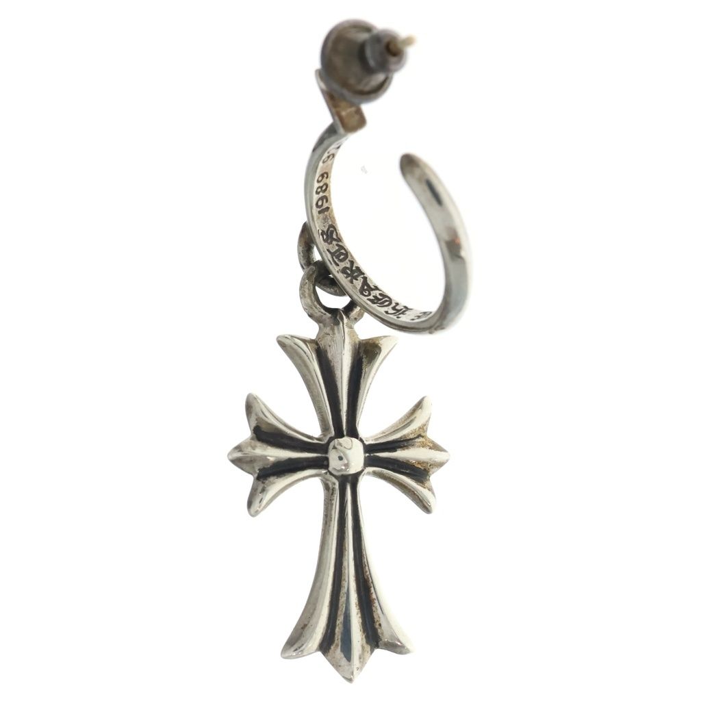 Chrome Hearts Tiny CH Cross Hoop Earrings Silver — view 2