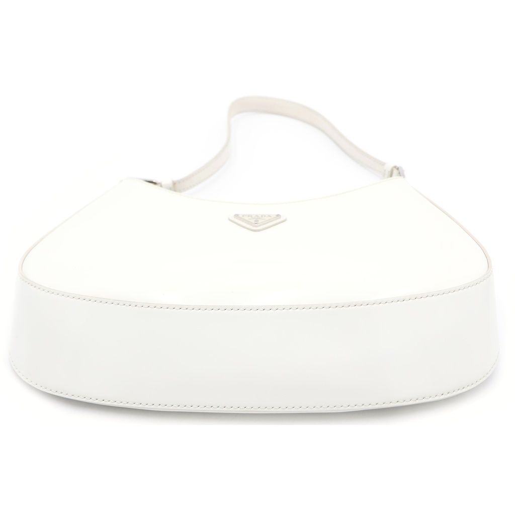 Prada Cleo Oh Shoulder Bag White Leather 499 Silver — view 4