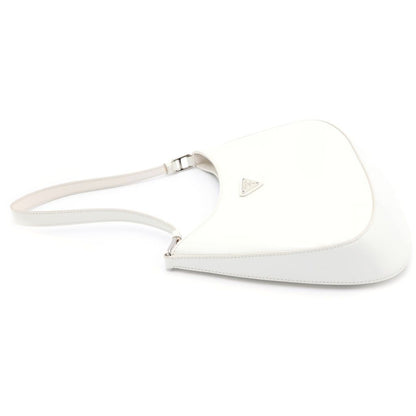 Prada Cleo Oh Shoulder Bag White Leather 499 Silver — view 3