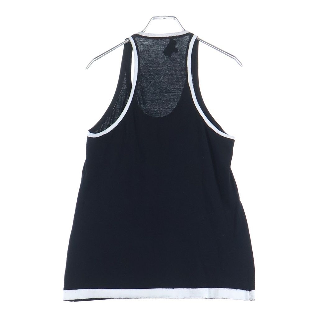 Chanel Front Print Sleeveless Tank Top Black — view 2