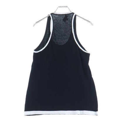 Chanel Front Print Sleeveless Tank Top Black — view 2