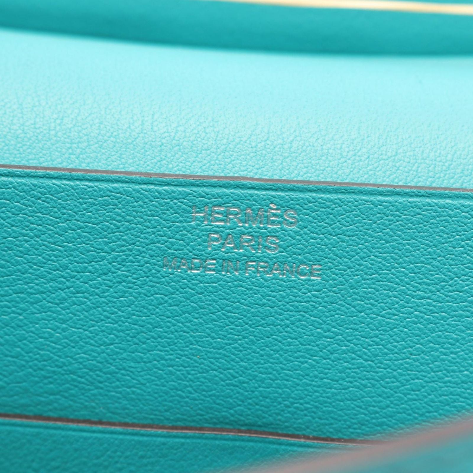 Hermes Pouch Tutti Frutti Blue Paon Lime Leather — view 4