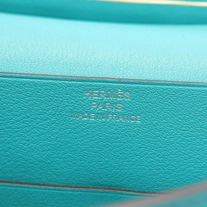 Hermes Pouch Tutti Frutti Blue Paon Lime Leather — view 4